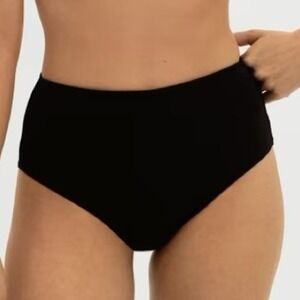 Everlane High Rise Hipster Bikini Bottom Small Black Minimalist Swim Beach Pool